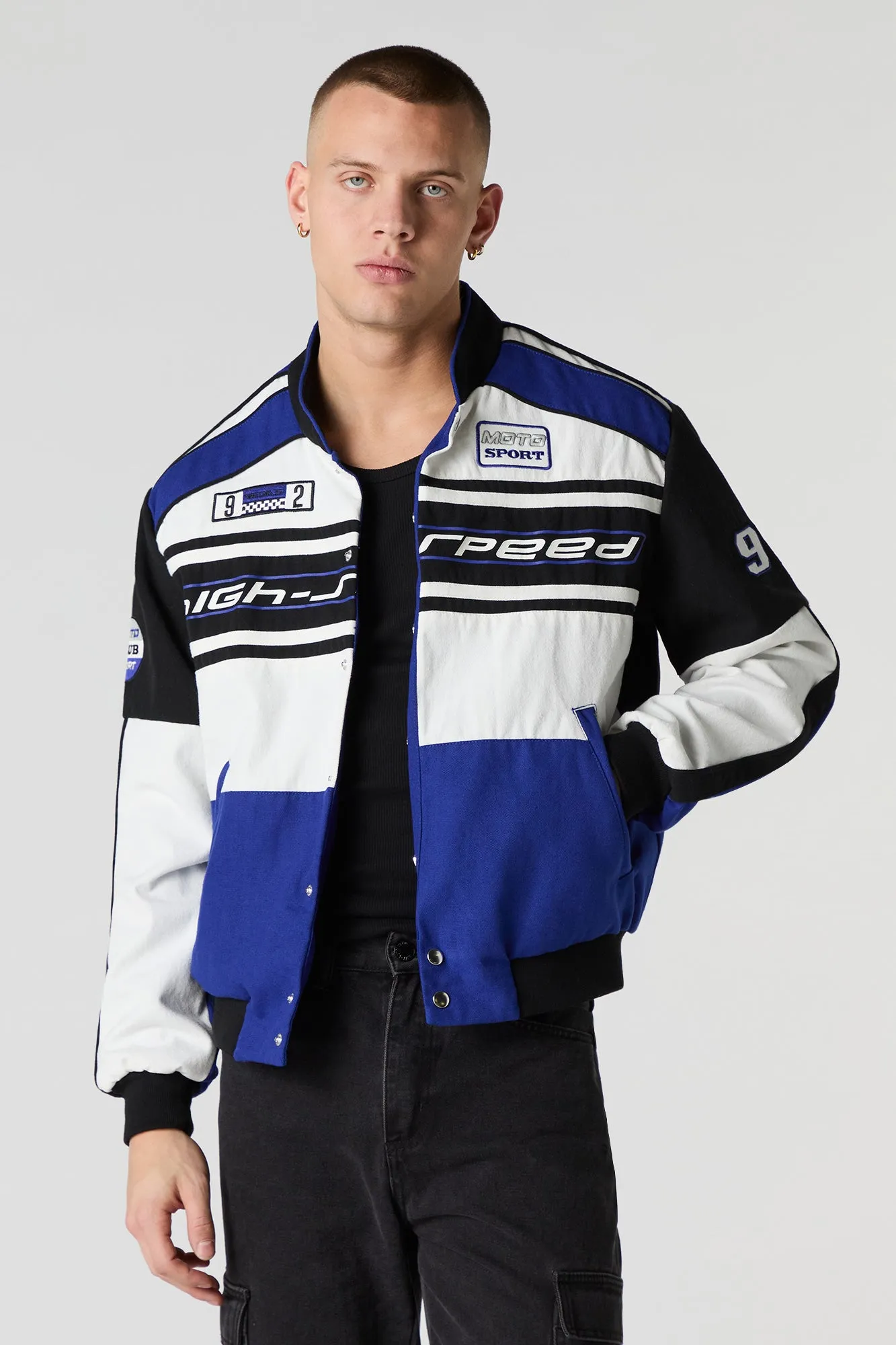 Blouson de course avec motif brodé Moto Sport sold by Urban Planet product image thumbnail 4