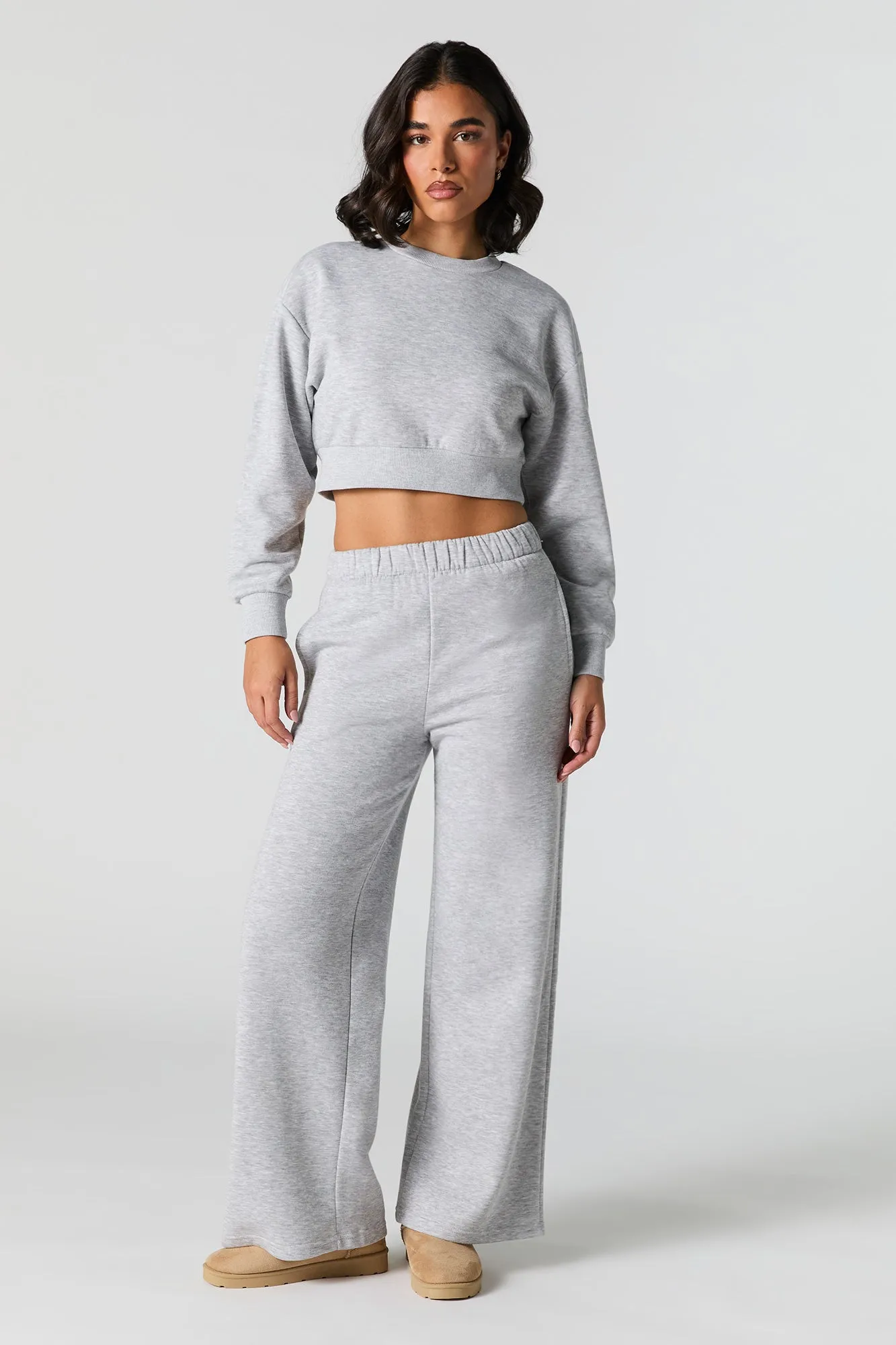 Fleece Wide Leg Sweatpant sold by Urban Planet product image thumbnail 4