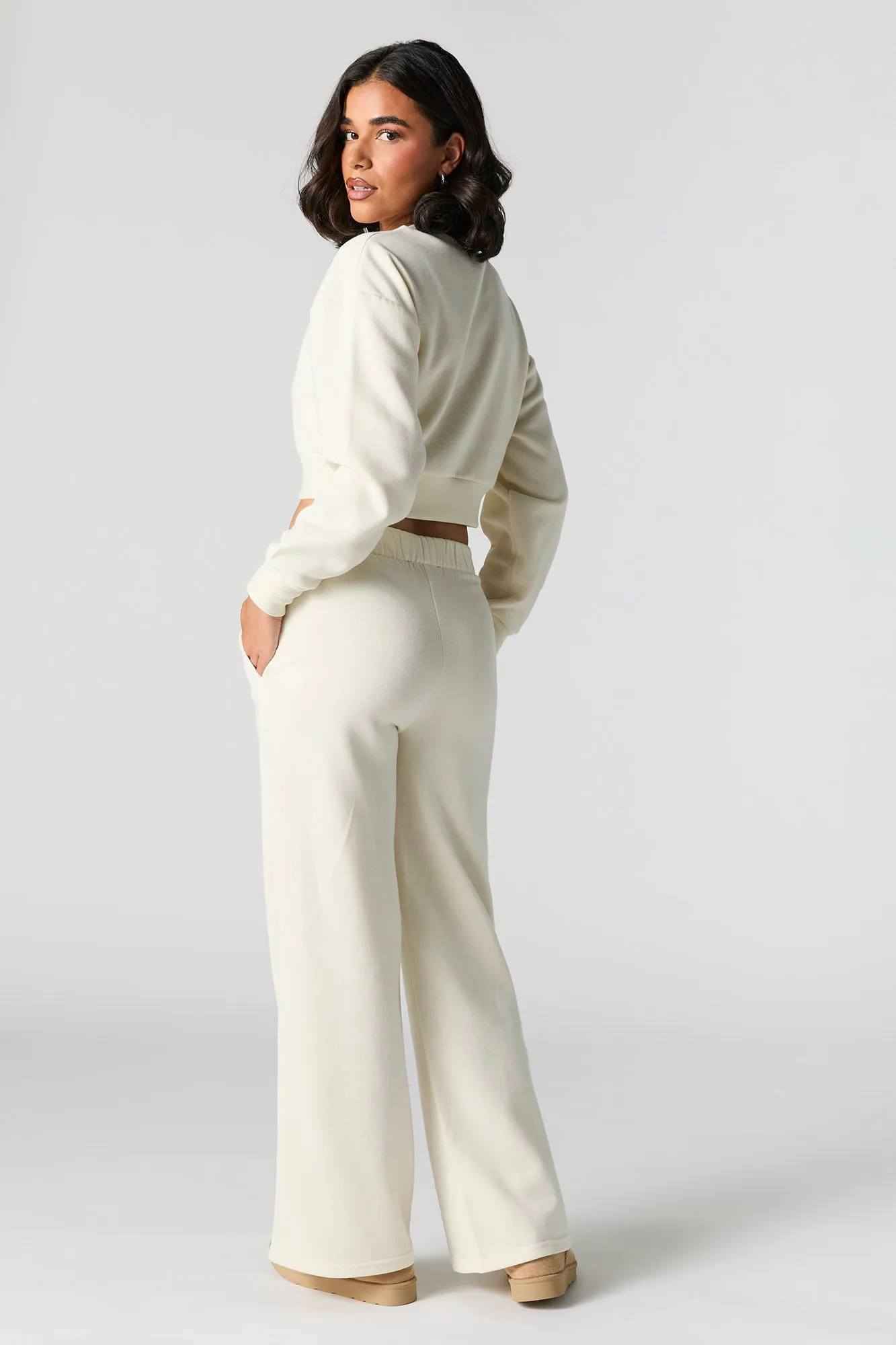 Fleece Wide Leg Sweatpant sold by Urban Planet product image thumbnail 3