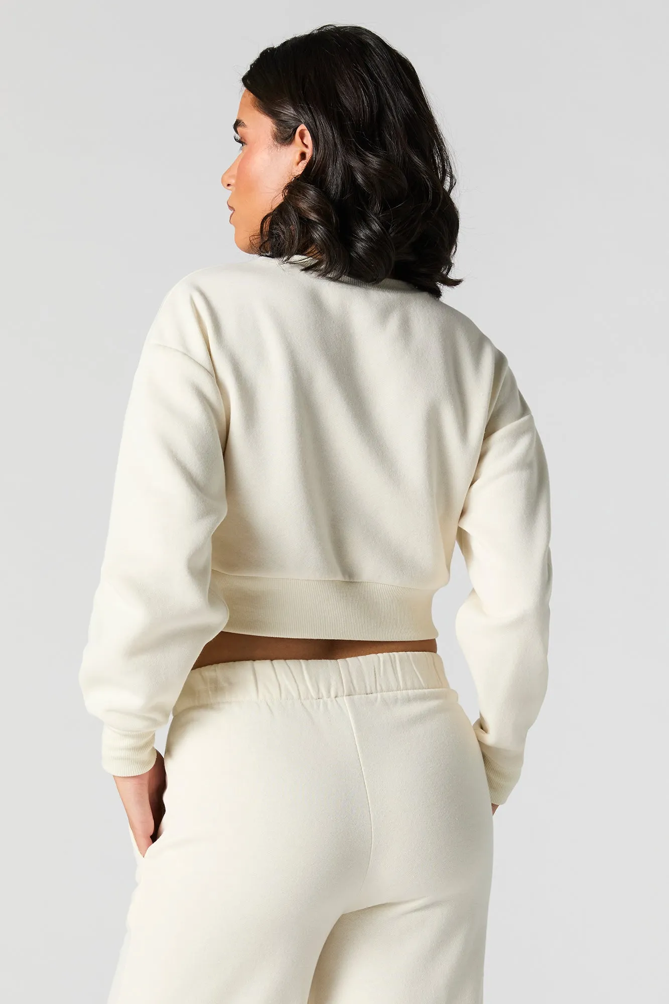 Cropped Fleece Sweatshirt sold by Urban Planet product image thumbnail 2