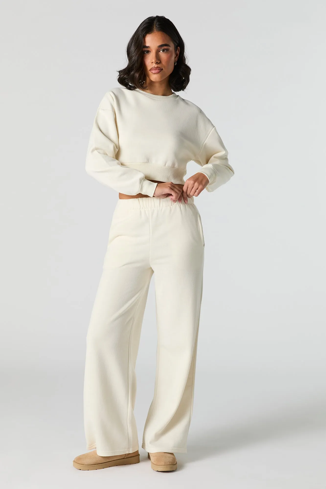 Cropped Fleece Sweatshirt sold by Urban Planet product image thumbnail 3