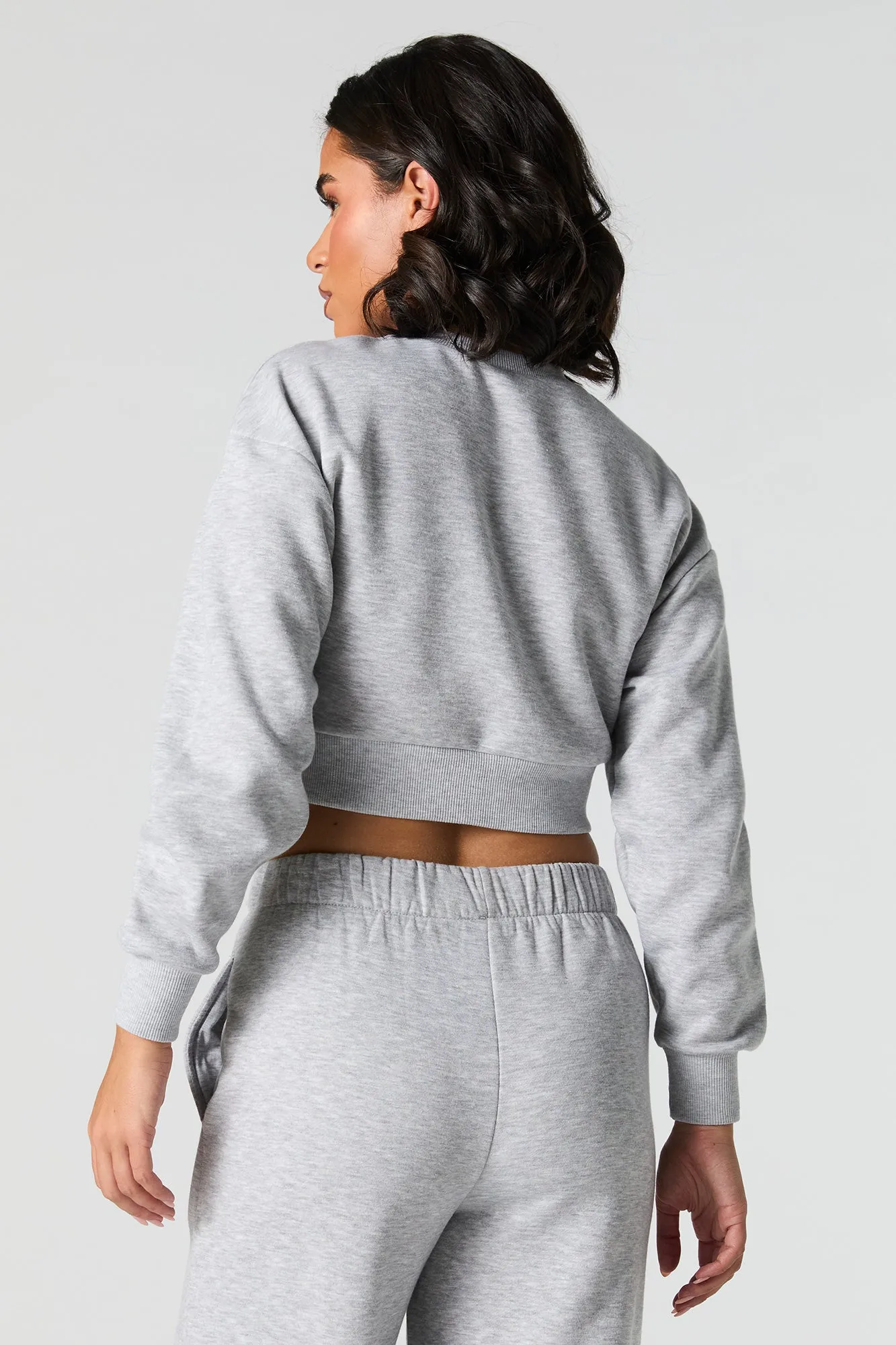 Cropped Fleece Sweatshirt sold by Urban Planet product image thumbnail 5