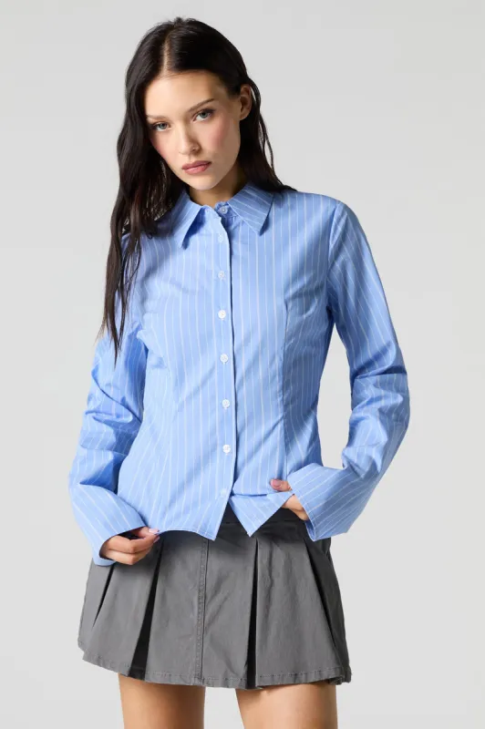 Button-Up Fitted Bell Sleeve Top sold by Urban Planet