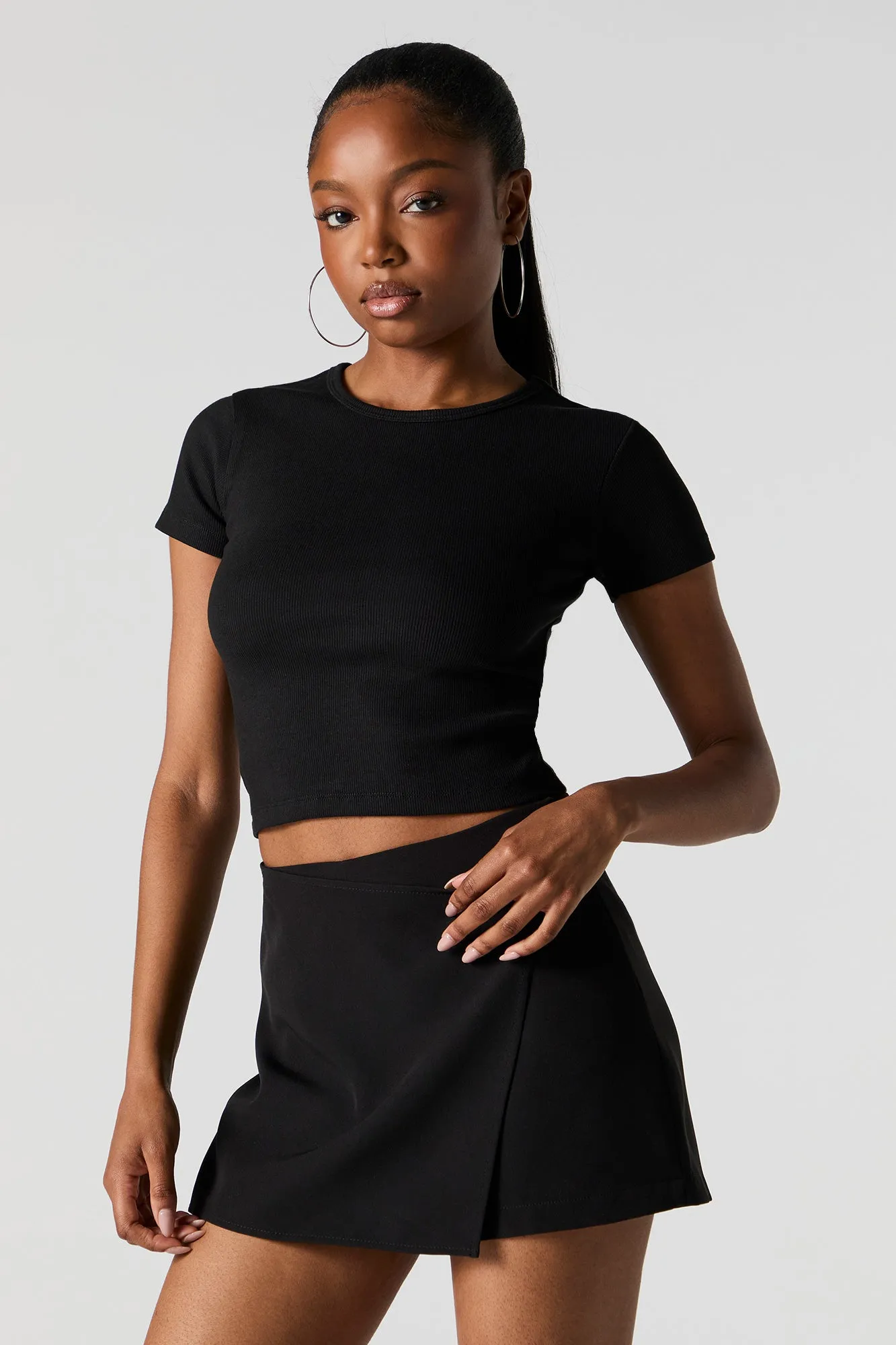 T-shirt ultracourt côtelé sold by Urban Planet product image thumbnail 4