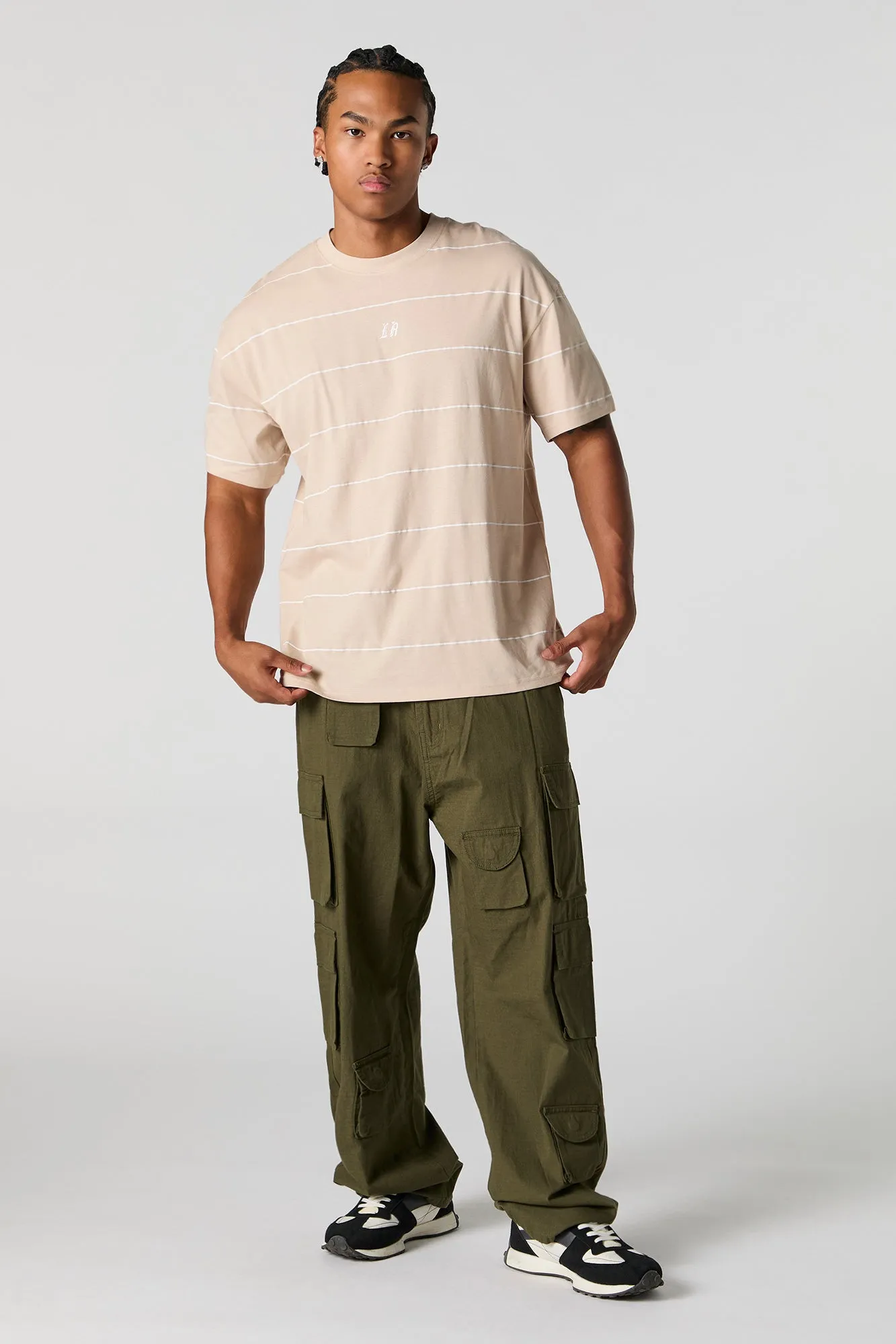 City Embroidered Striped T-Shirt sold by Urban Planet product image thumbnail 3