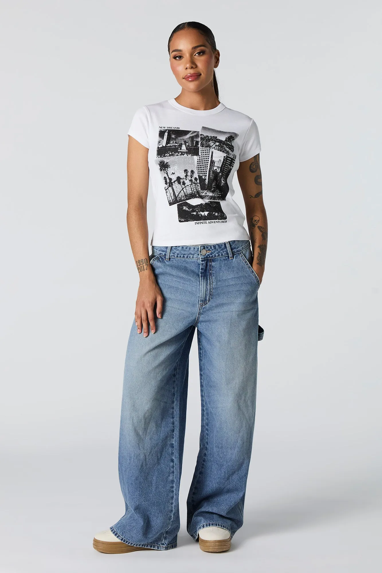 New Dreams Graphic Fitted T-Shirt sold by Urban Planet product image thumbnail 3