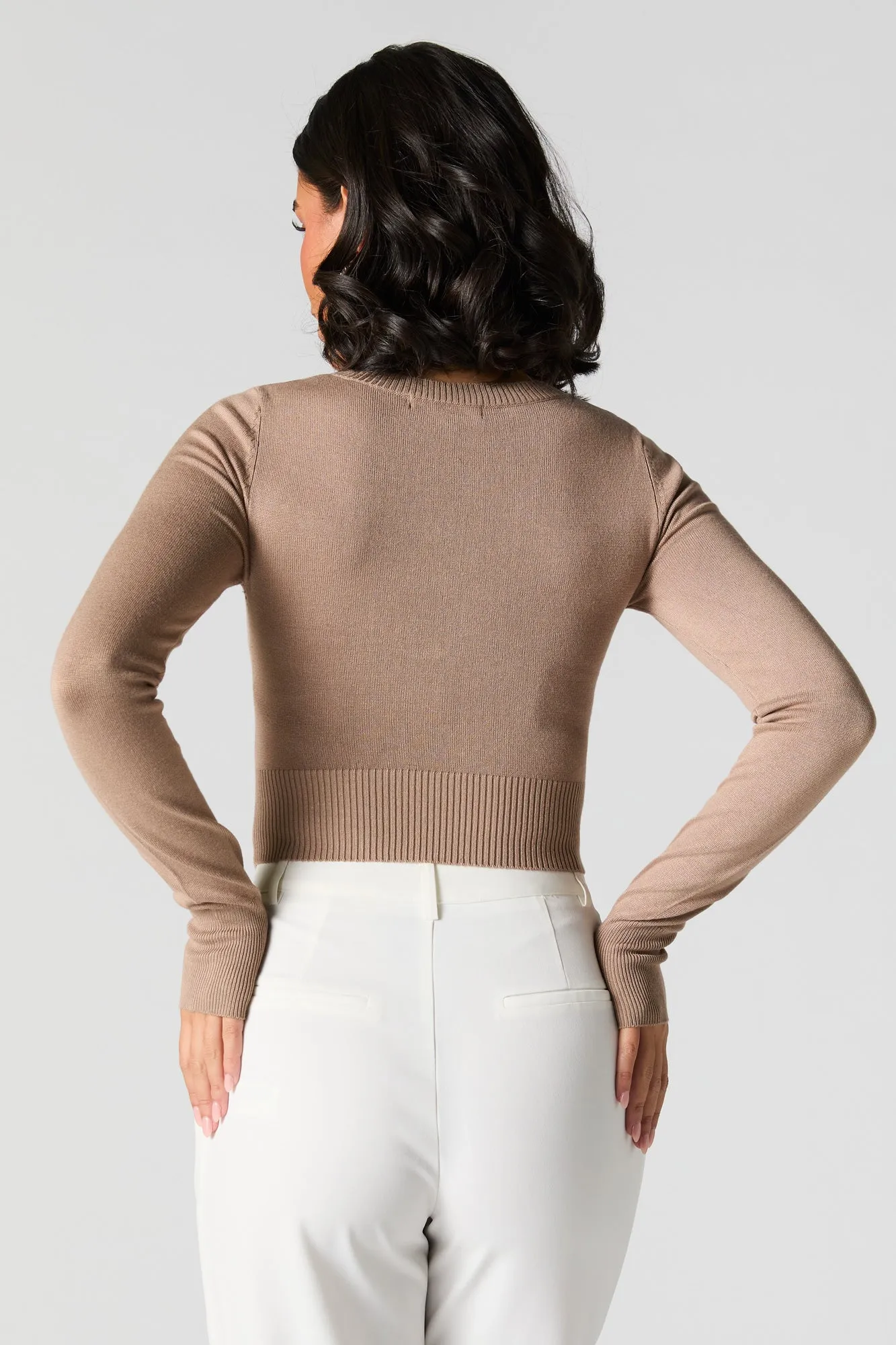 Zip-Up Curved Hem Sweater sold by Urban Planet product image thumbnail 2