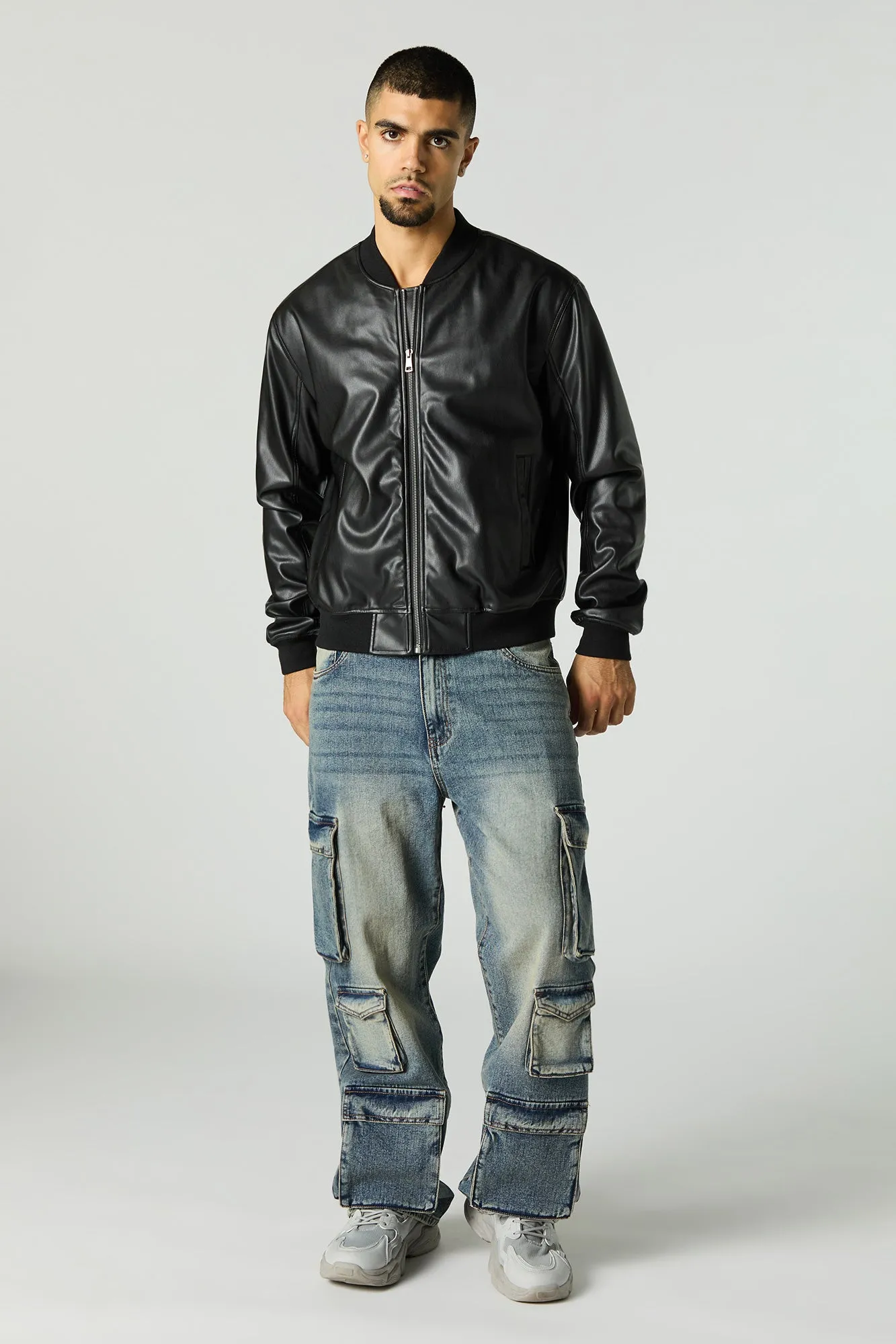 Faux Leather Bomber Jacket sold by Urban Planet product image thumbnail 3