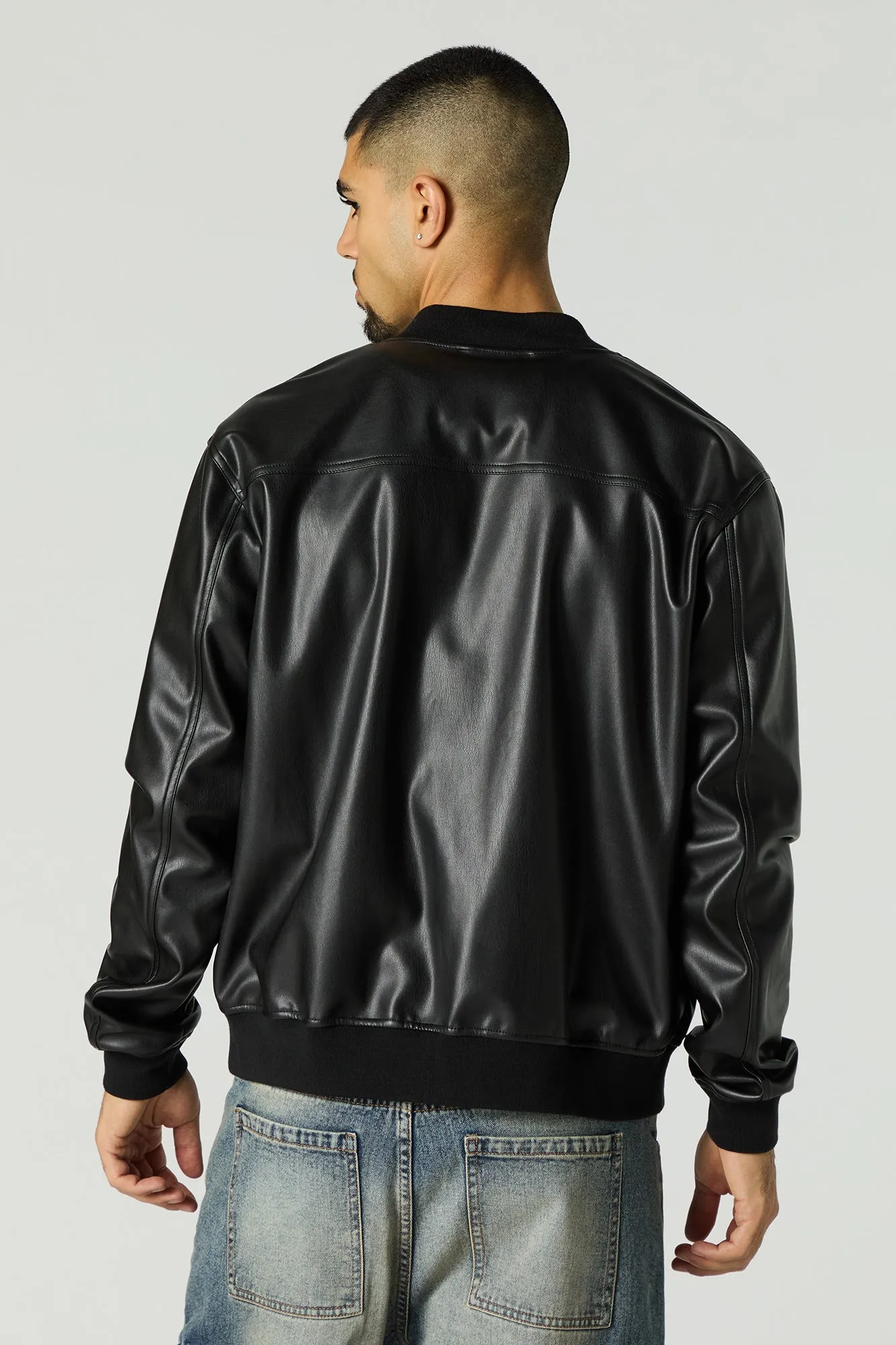 Faux Leather Bomber Jacket sold by Urban Planet product image thumbnail 2