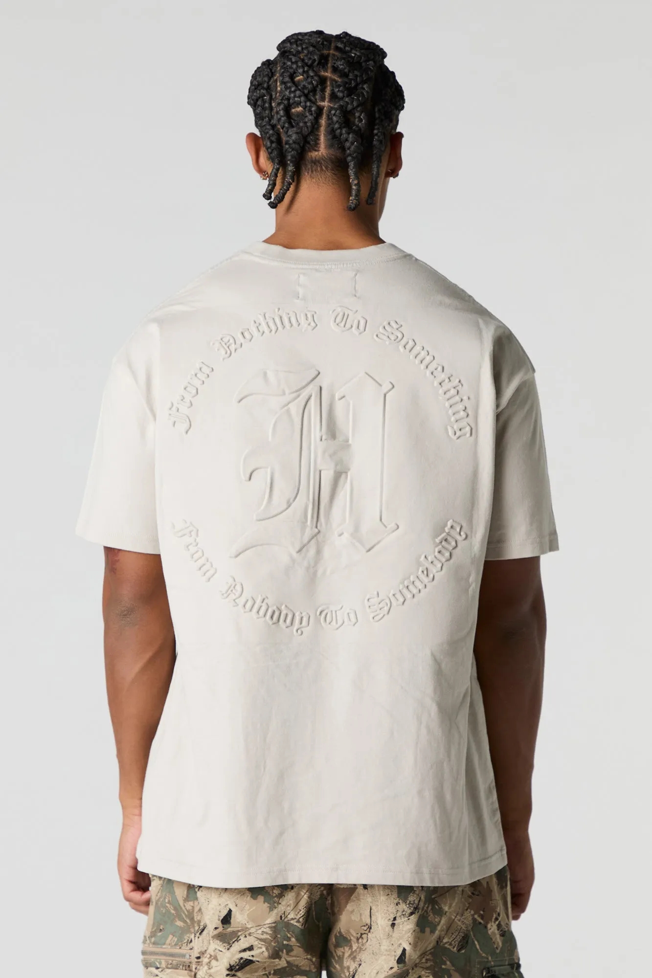 From Nobody To Something Embossed T-Shirt sold by Urban Planet product image thumbnail 2