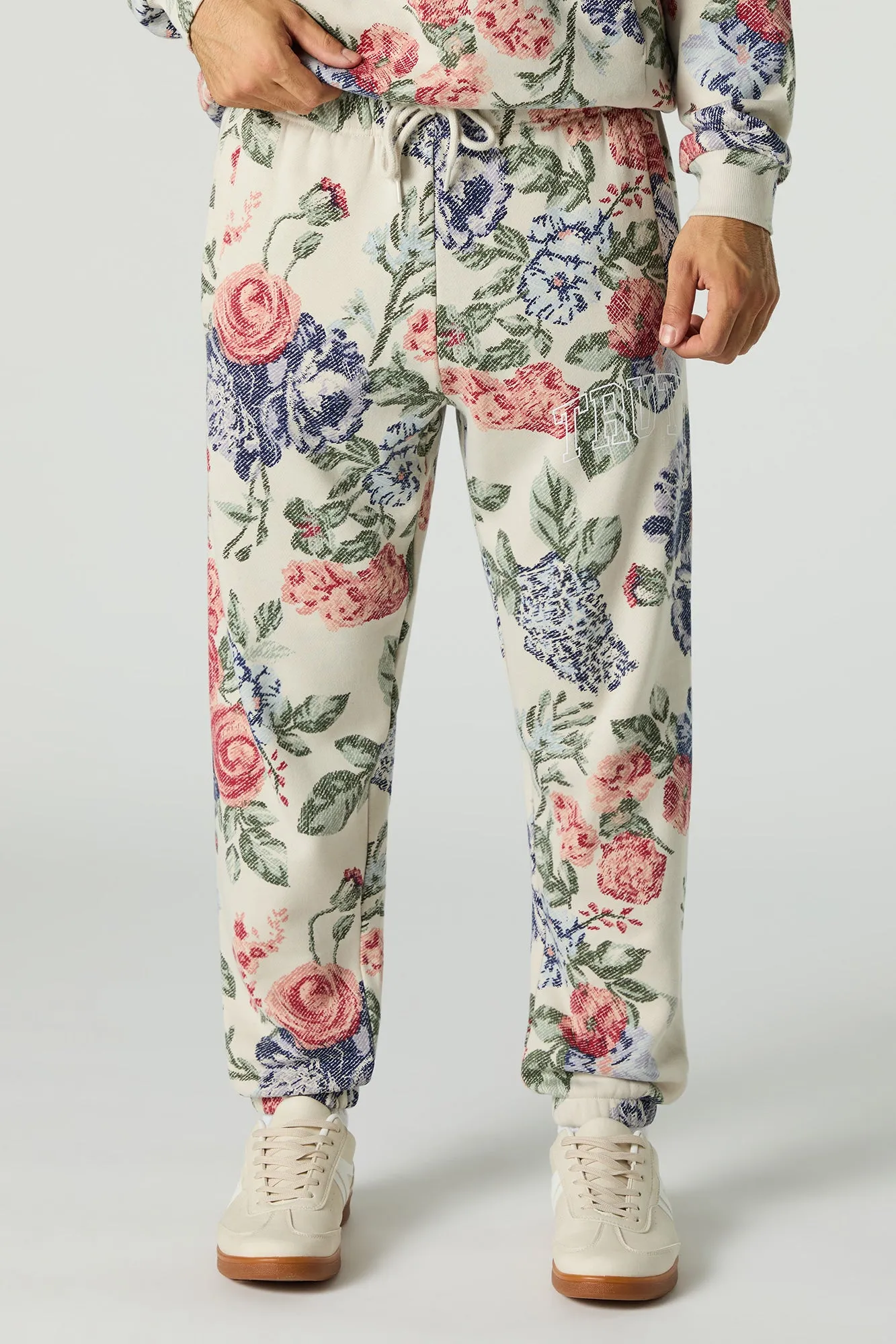 Floral Print Fleece Jogger sold by Urban Planet