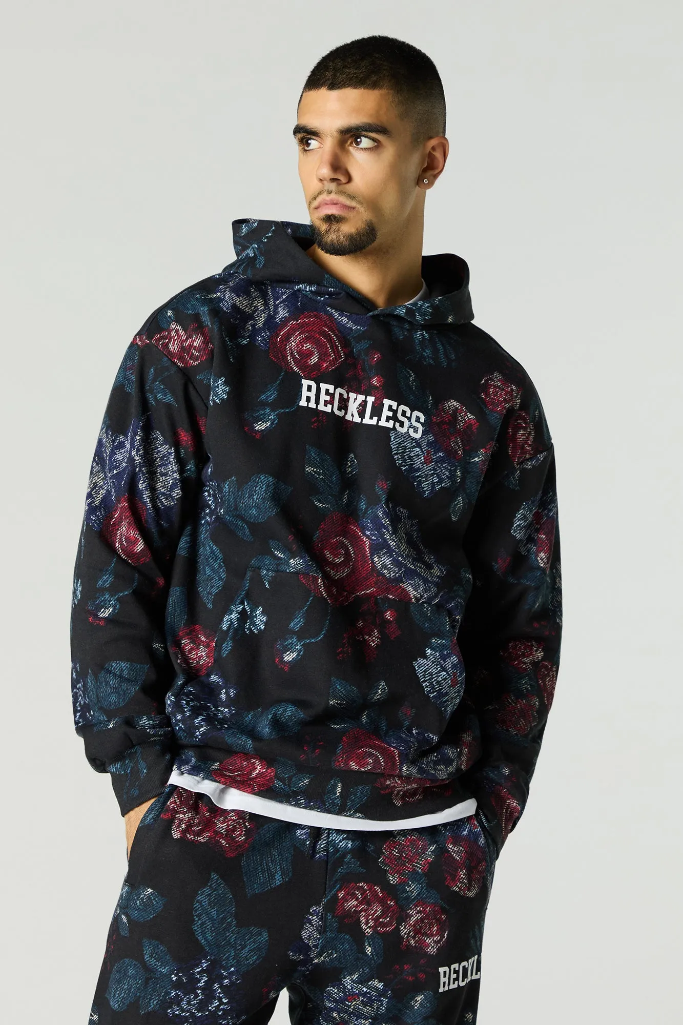Floral Print Fleece Hoodie sold by Urban Planet product image thumbnail 5