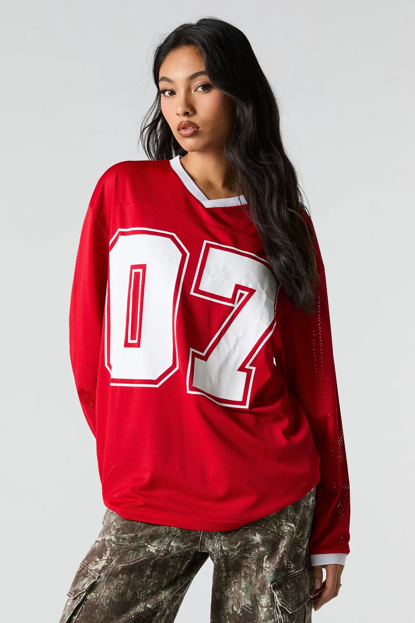 Graphic Mesh Long Sleeve Jersey sold by Urban Planet product image thumbnail 4