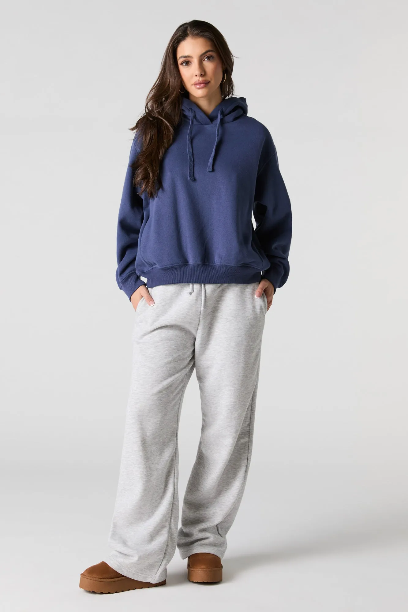 Oversized Solid Fleece Hoodie sold by Urban Planet product image thumbnail 3