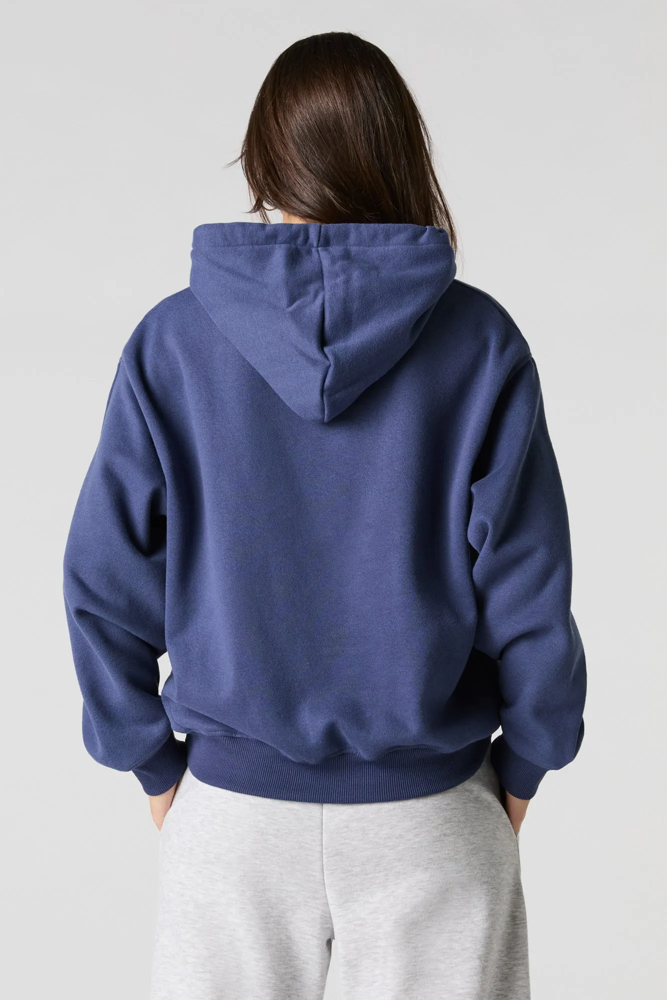 Oversized Solid Fleece Hoodie sold by Urban Planet product image thumbnail 2