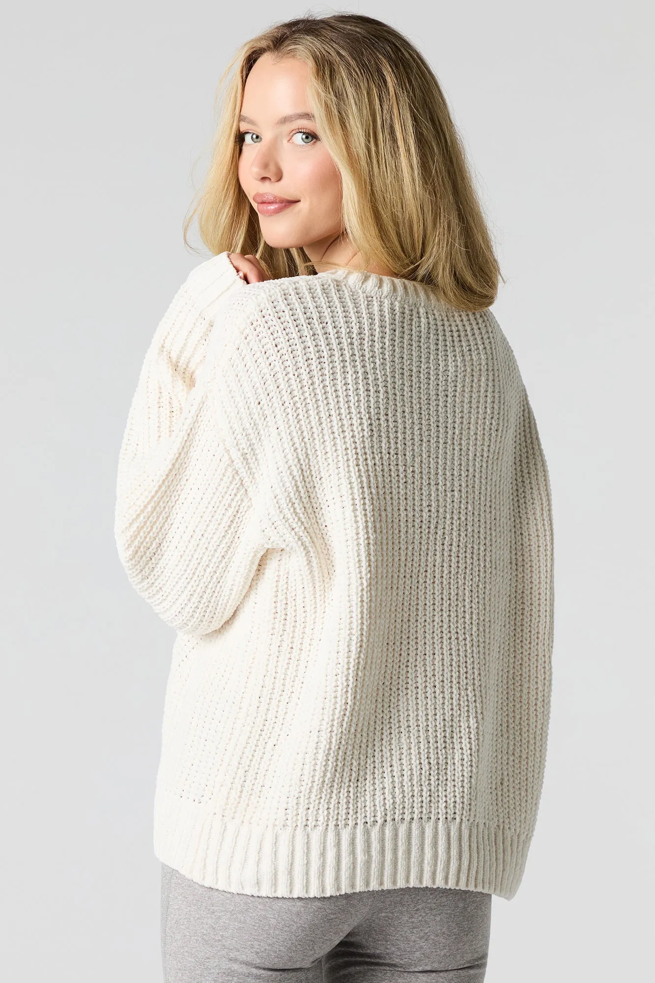Chunky Knit Crewneck Sweater sold by Urban Planet product image thumbnail 5
