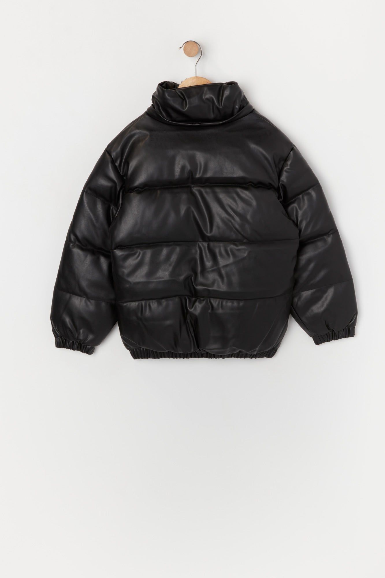 Girls Faux Leather Puffer Jacket sold by Urban Planet product image thumbnail 4