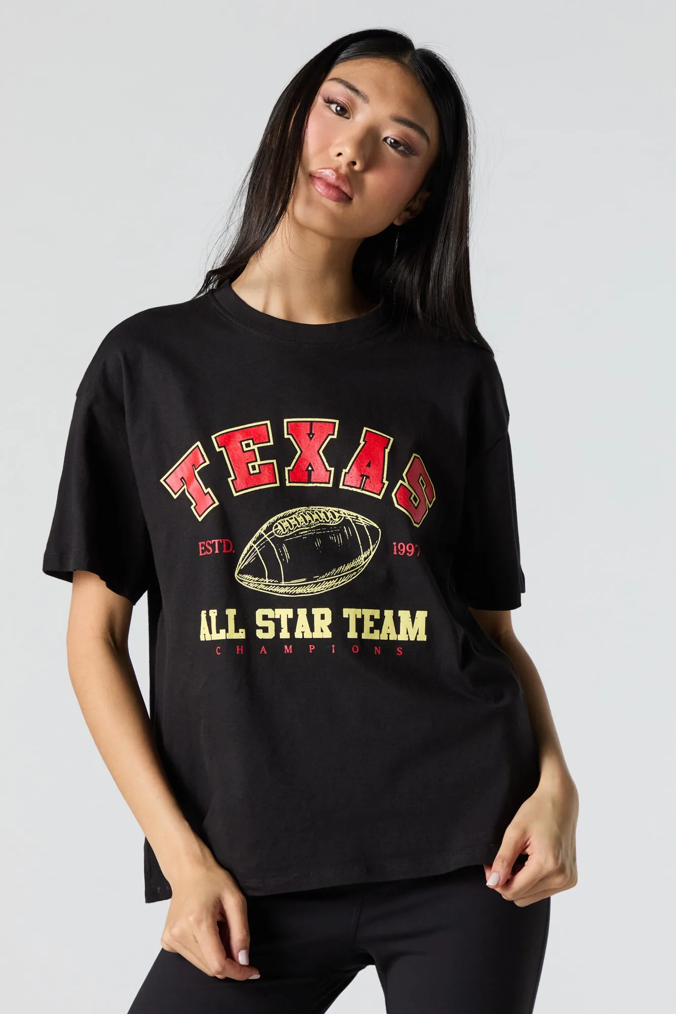 Texas All Star Team Graphic Boyfriend T-Shirt sold by Urban Planet