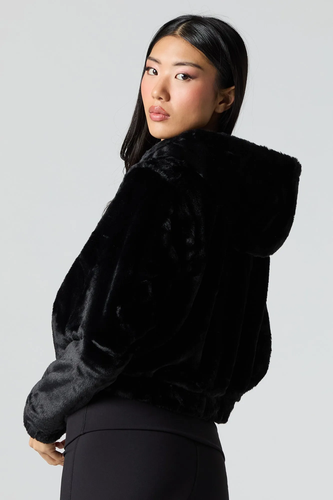 Faux Fur Hooded Jacket sold by Urban Planet product image thumbnail 5