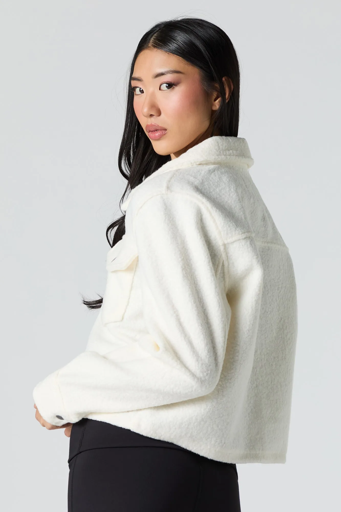 Wool Cropped Shacket sold by Urban Planet product image thumbnail 2