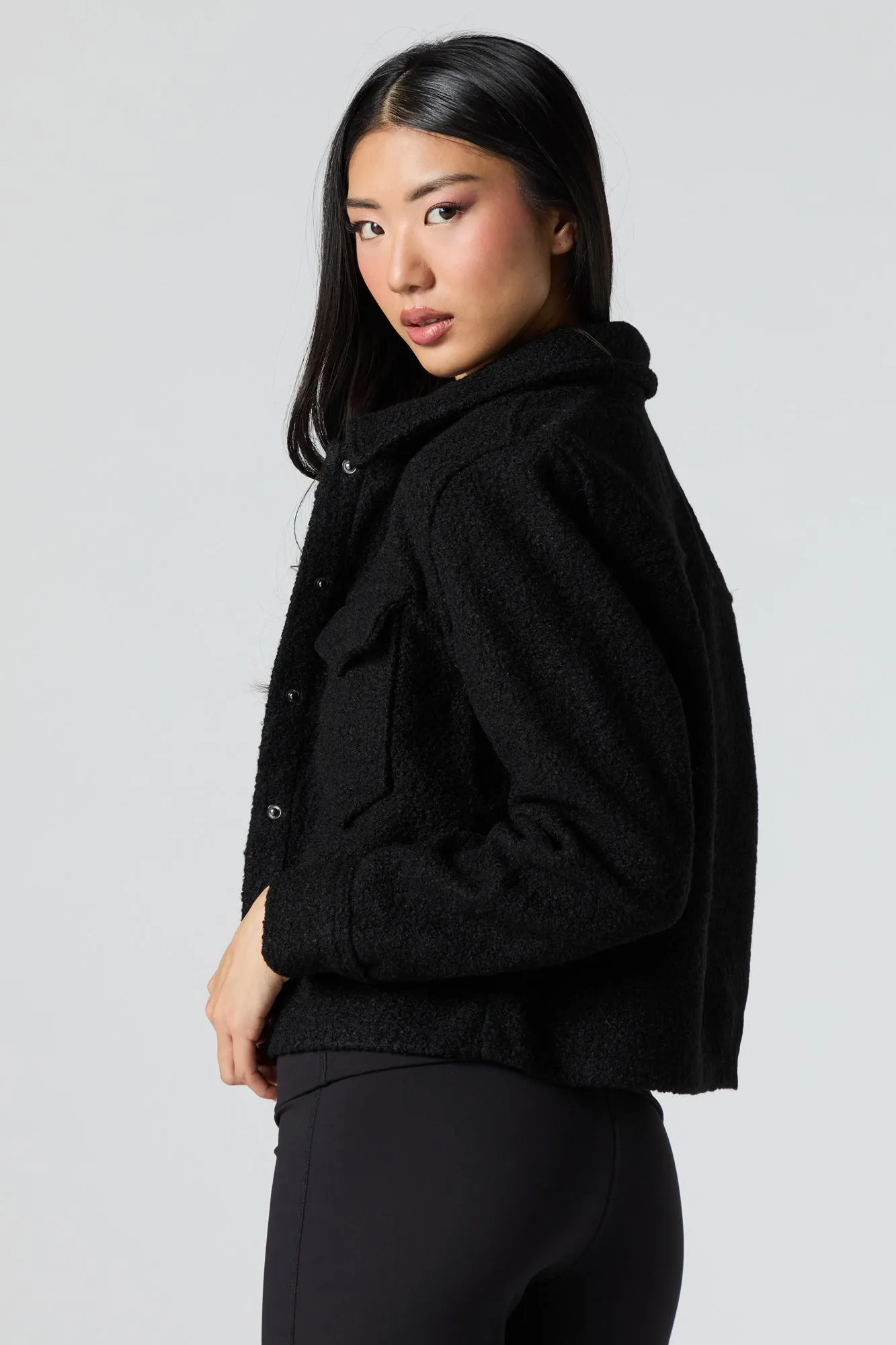 Wool Cropped Shacket sold by Urban Planet product image thumbnail 5