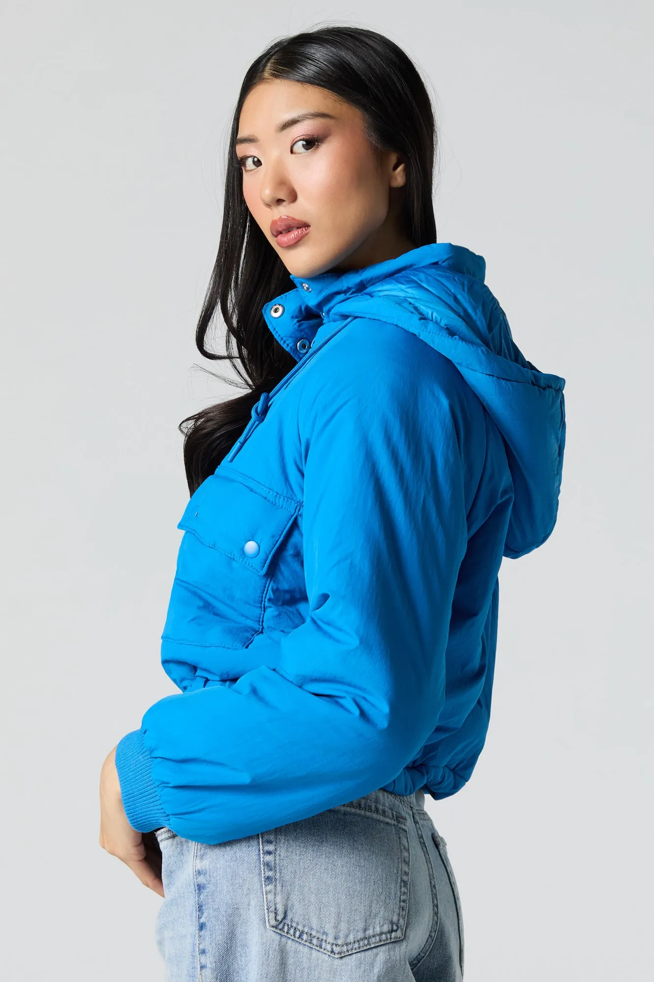 Nylon Hooded Bomber Jacket sold by Urban Planet product image thumbnail 2