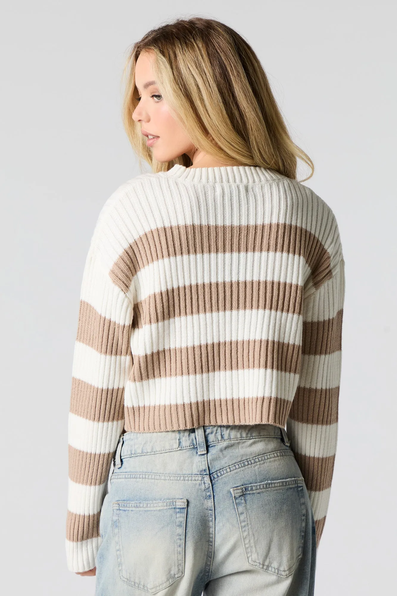 Striped Ribbed Knit Sweater sold by Urban Planet product image thumbnail 3