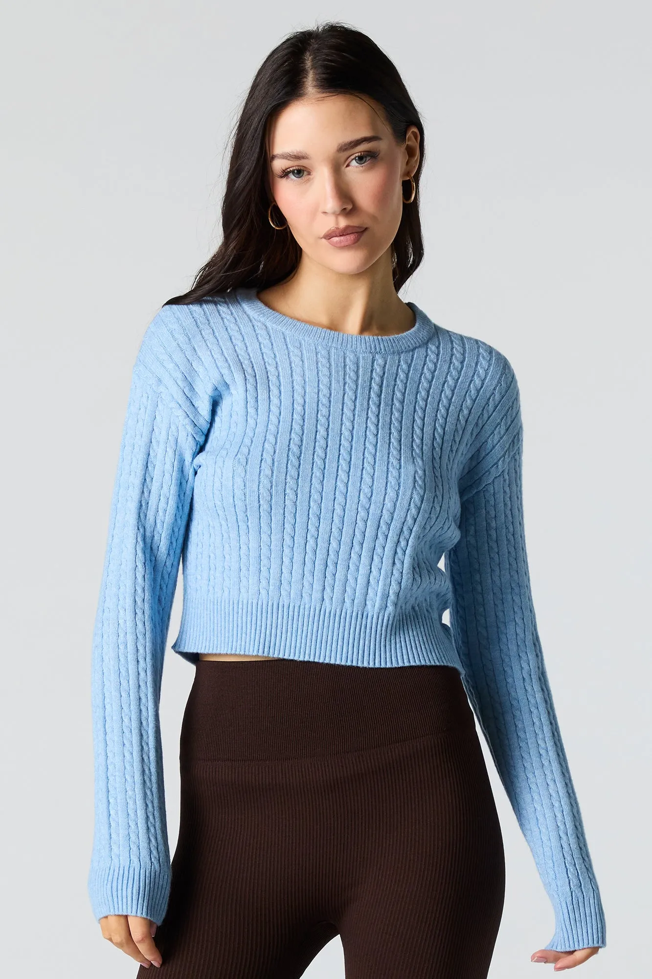 Chandail court en tricot torsadé sold by Urban Planet product image thumbnail 4