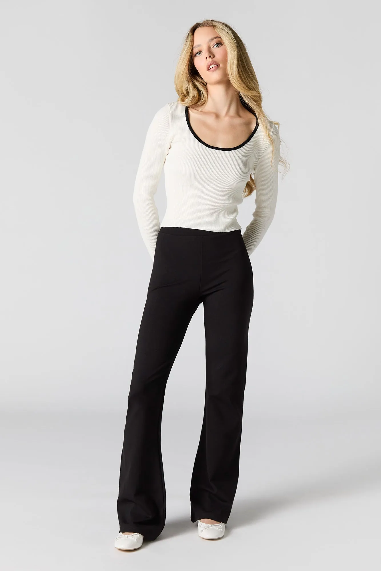 Ribbed Knit Scoop Neck Sweater sold by Urban Planet product image thumbnail 3