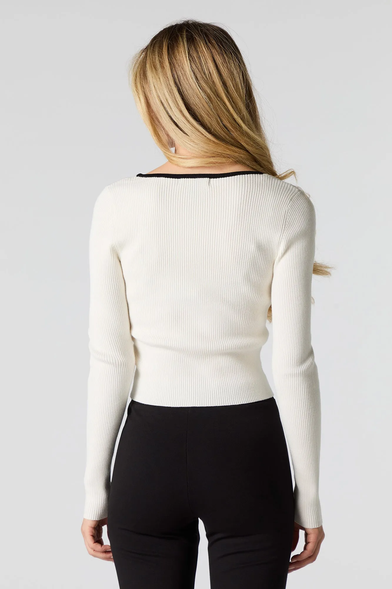 Ribbed Knit Scoop Neck Sweater sold by Urban Planet product image thumbnail 2