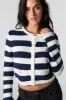 Cardigan rayé boutonné en tricot côtelé sold by Urban Planet