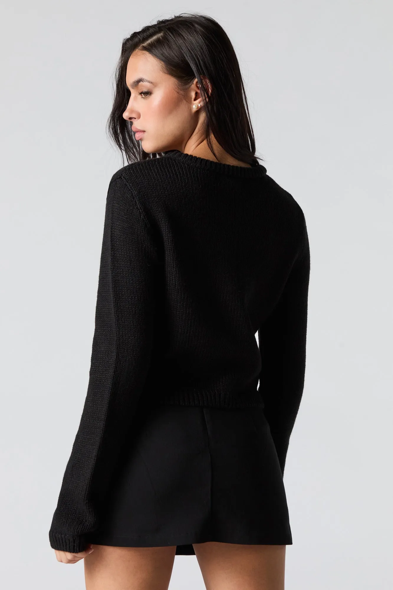 Ribbed Knit Snap Button Cardigan sold by Urban Planet product image thumbnail 5