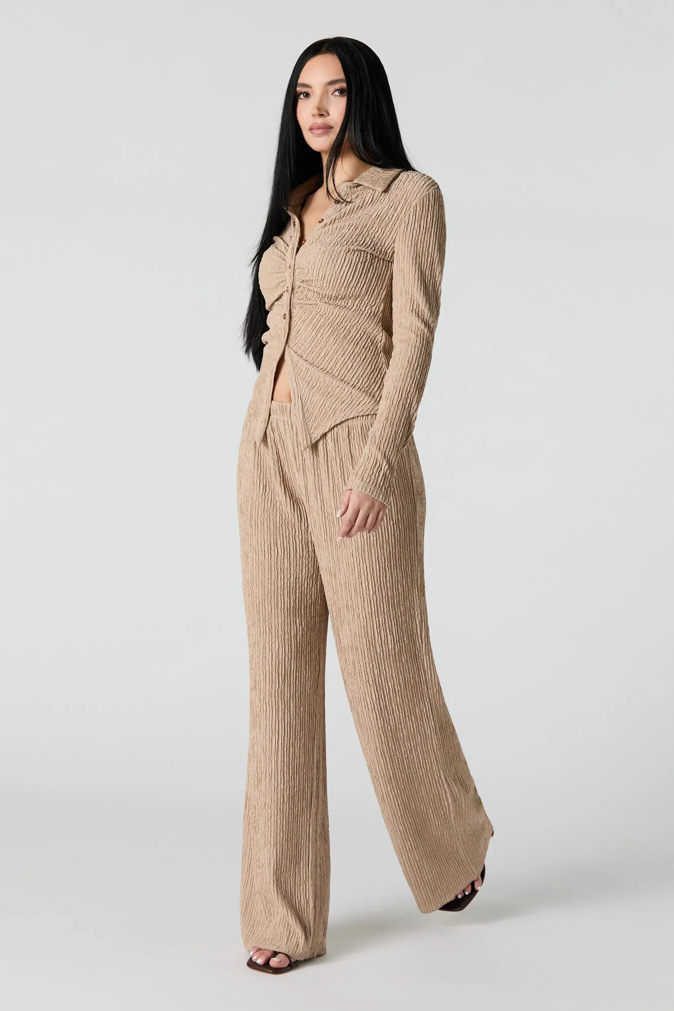 Textured Wide Leg Pant sold by Urban Planet