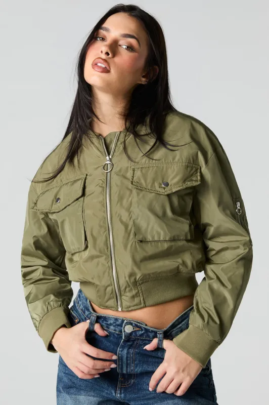 Cropped Bomber Jacket sold by Urban Planet