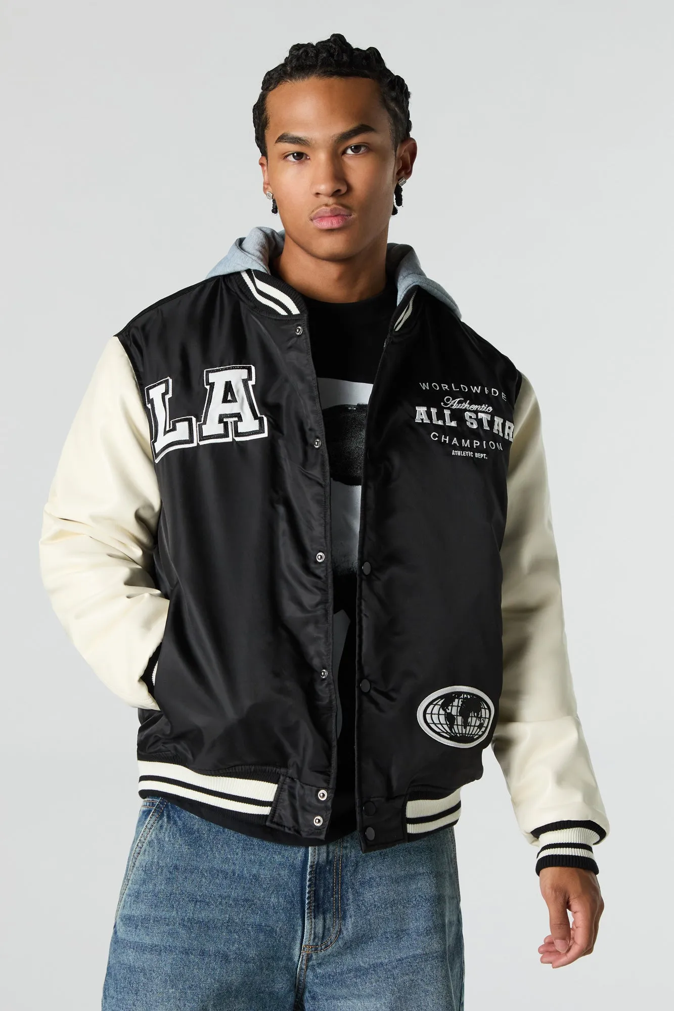 LA Champions Embroidered Varsity Jacket sold by Urban Planet