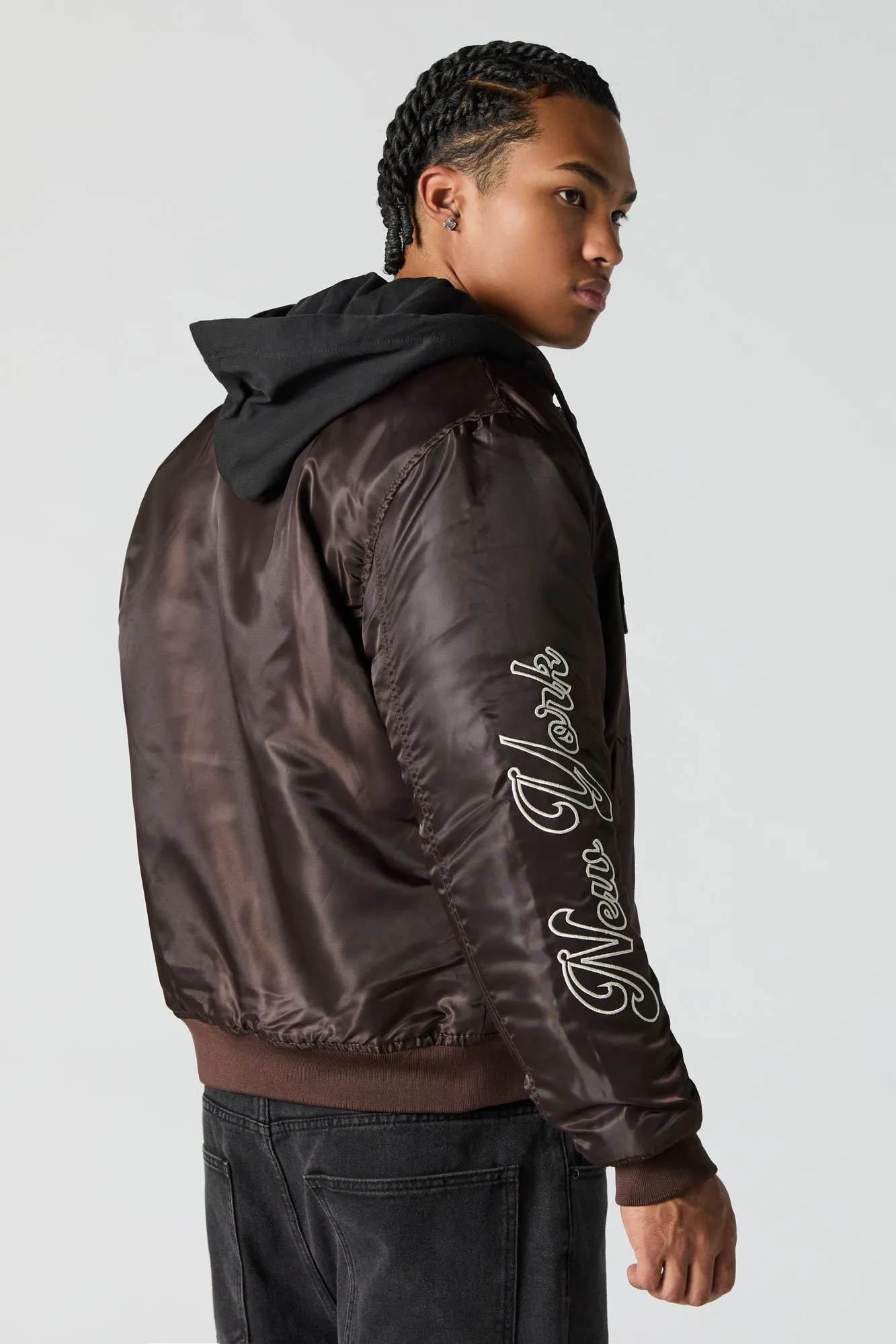 New York Embroidered Bomber Jacket sold by Urban Planet product image thumbnail 2