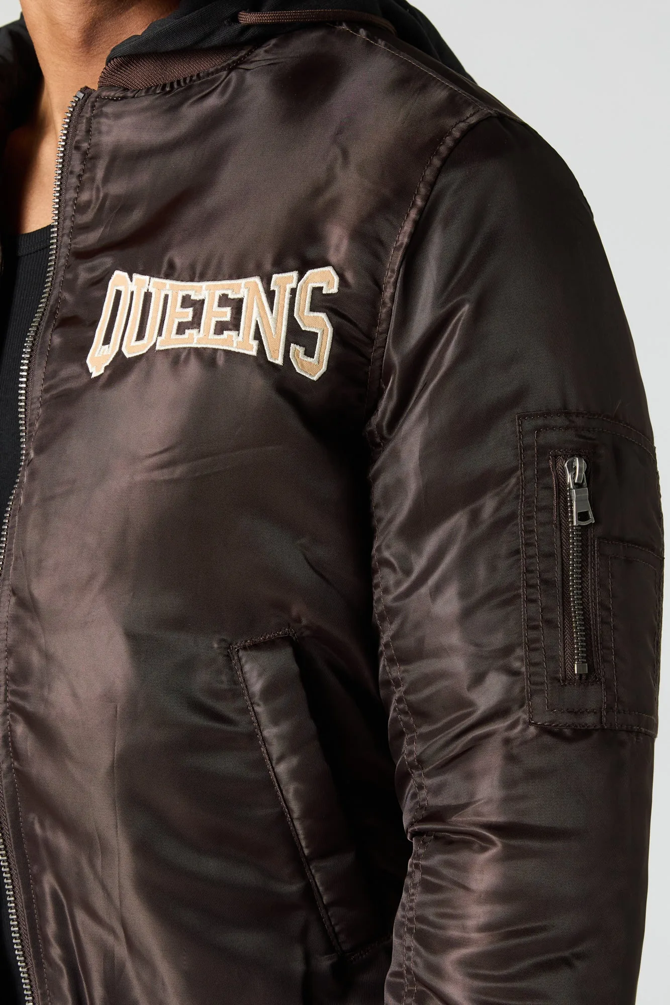 New York Embroidered Bomber Jacket sold by Urban Planet product image thumbnail 4