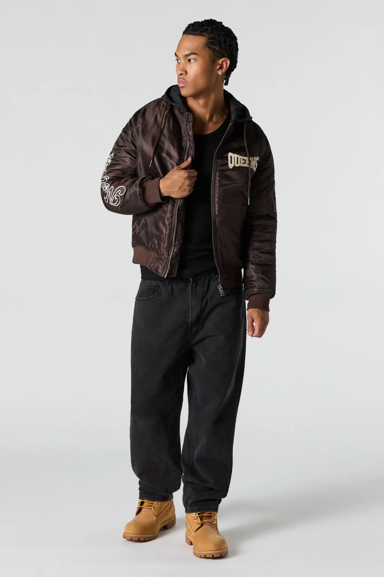 New York Embroidered Bomber Jacket sold by Urban Planet product image thumbnail 3