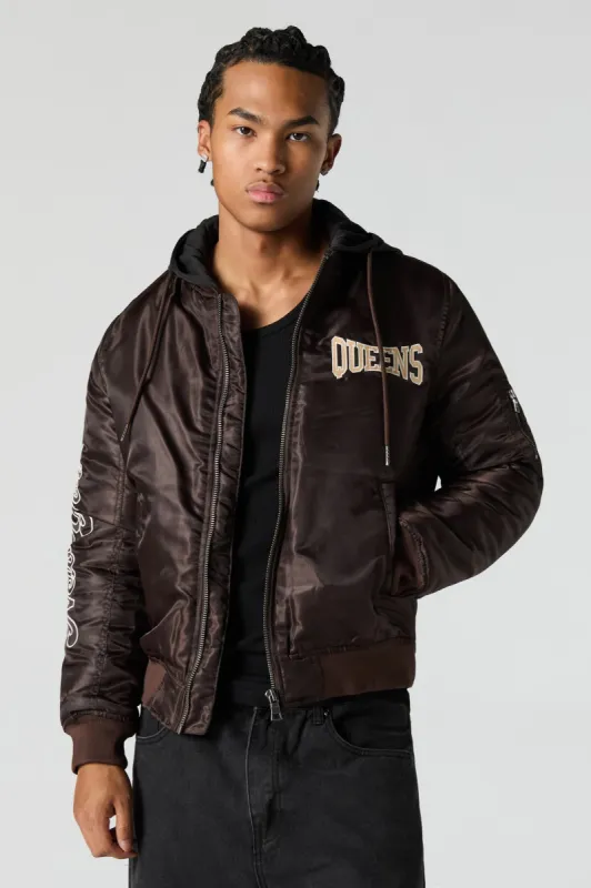 Blouson aviateur avec motif brodé New York sold by Urban Planet
