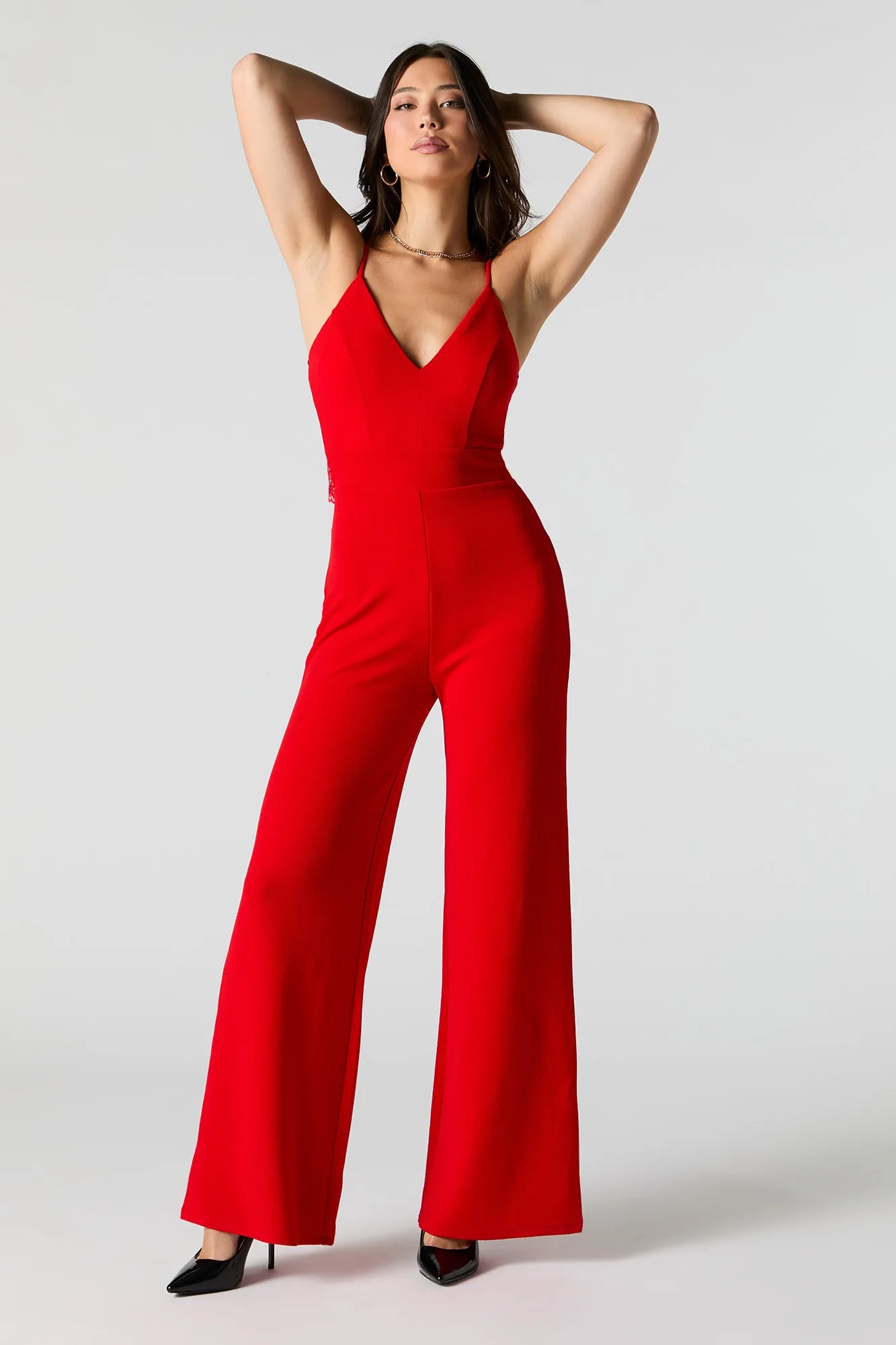 Lace Back Wide Leg Jumpsuit sold by Urban Planet