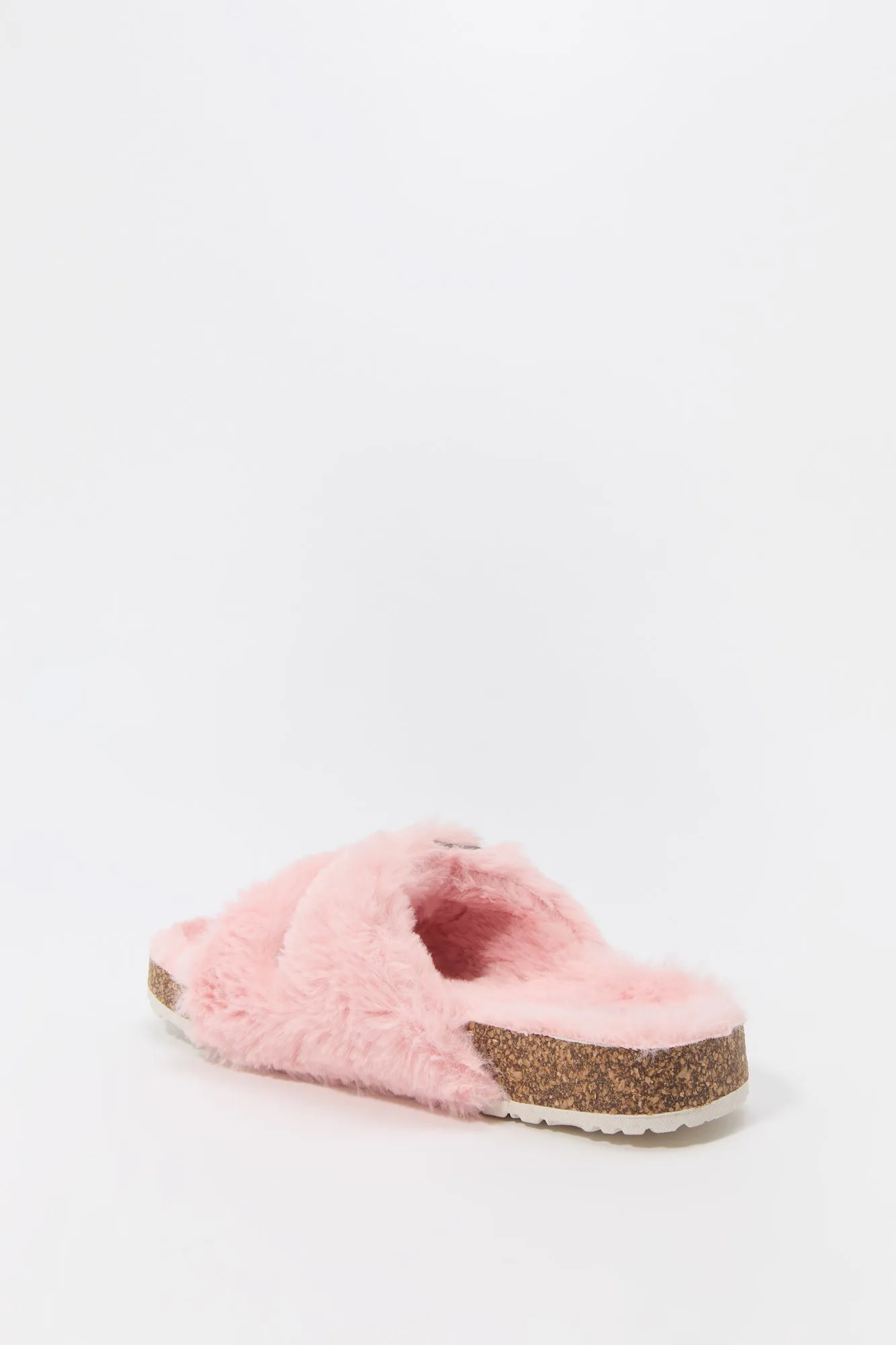 Faux Fur Buckled Cork Slide sold by Urban Planet product image thumbnail 3