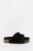 Faux Fur Buckled Cork Slide sold by Urban Planet