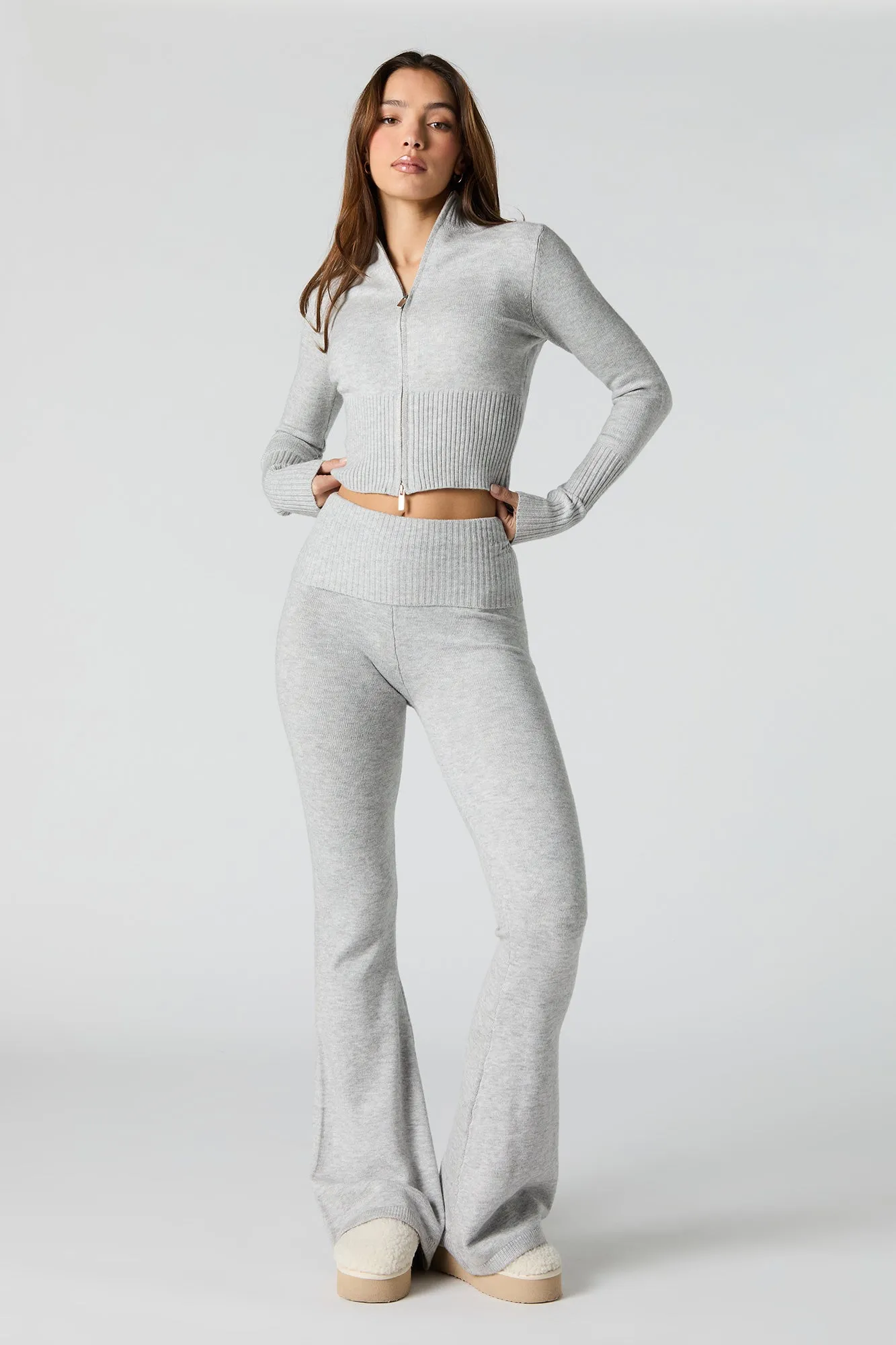 Foldover Waist Flare Knit Pant sold by Urban Planet product image thumbnail 5