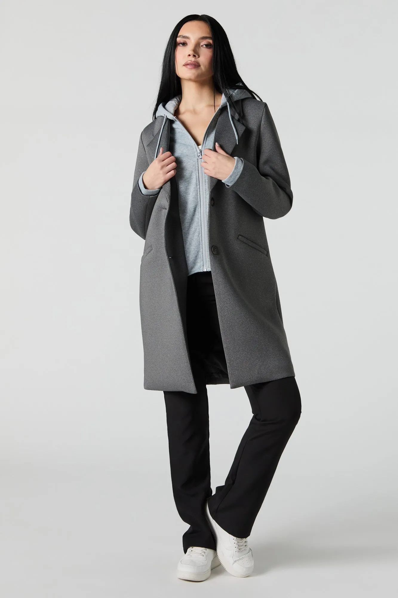 Blouson long combo en scuba sold by Urban Planet product image thumbnail 3