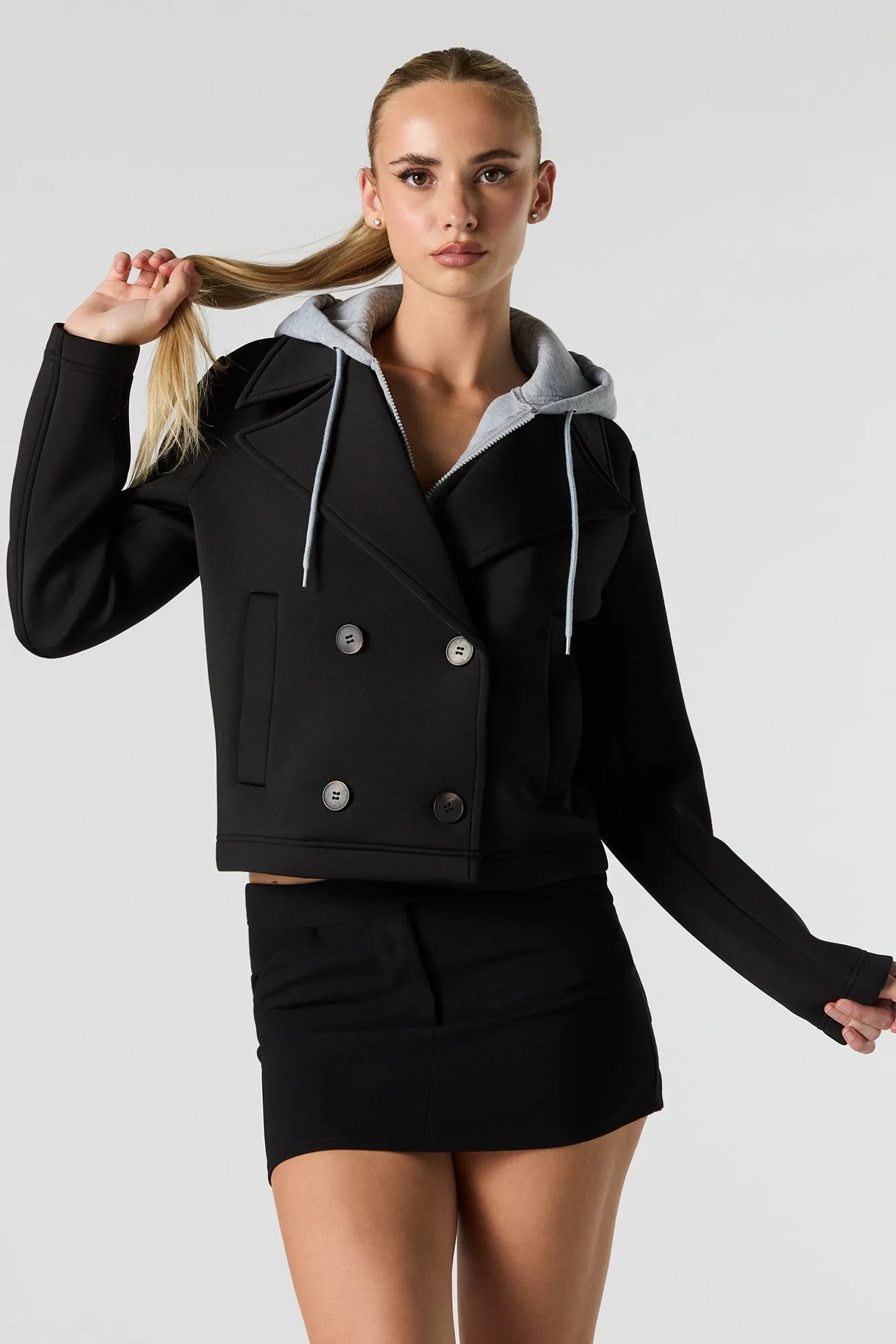 Scuba Cropped Coat with Hood sold by Urban Planet product image thumbnail 4