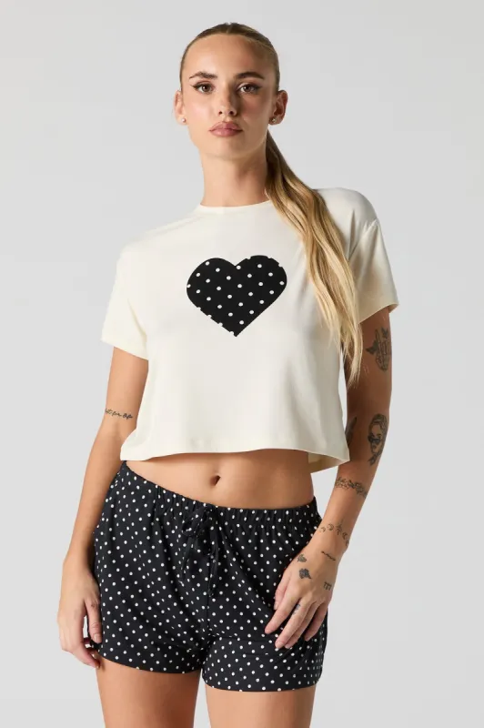 Soft Graphic T-Shirt & Printed Short 2 Piece Pajama Set sold by Urban Planet