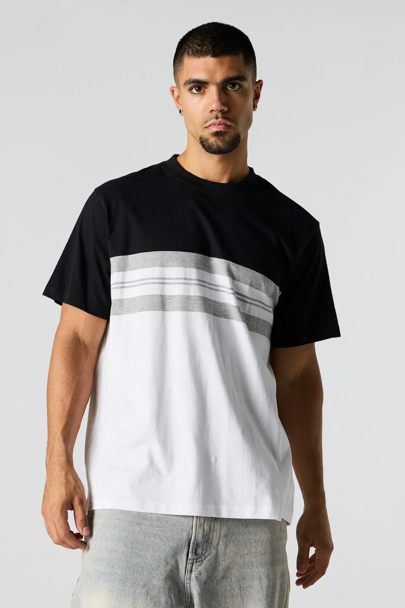 Striped Colourblock T-Shirt sold by Urban Planet product image thumbnail 4