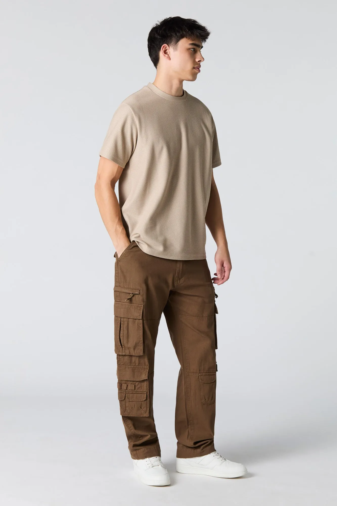Pantalon cargo à jambe droite avec six poches sold by Urban Planet product image thumbnail 2