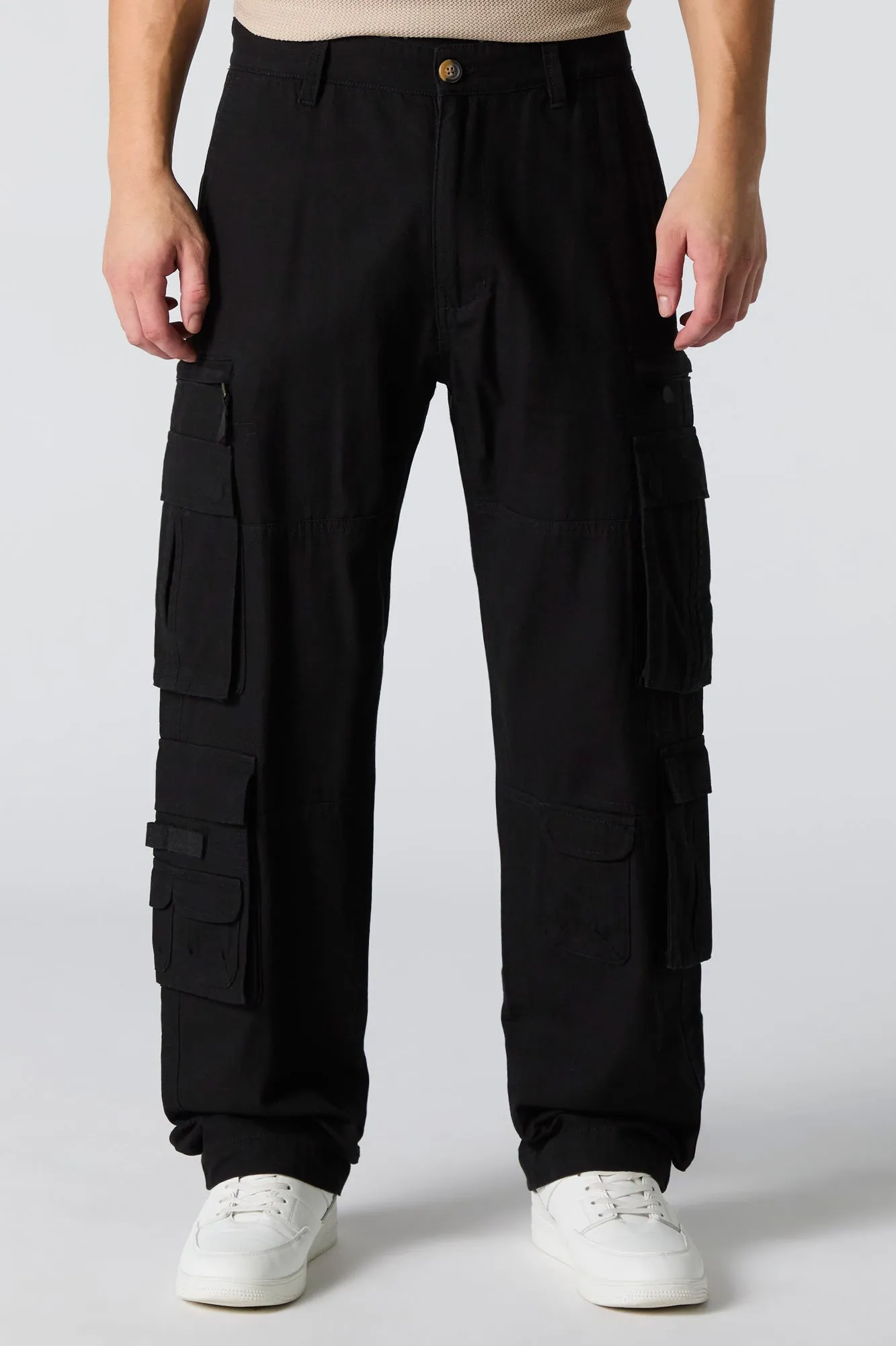 Pantalon cargo à jambe droite avec six poches sold by Urban Planet product image thumbnail 5
