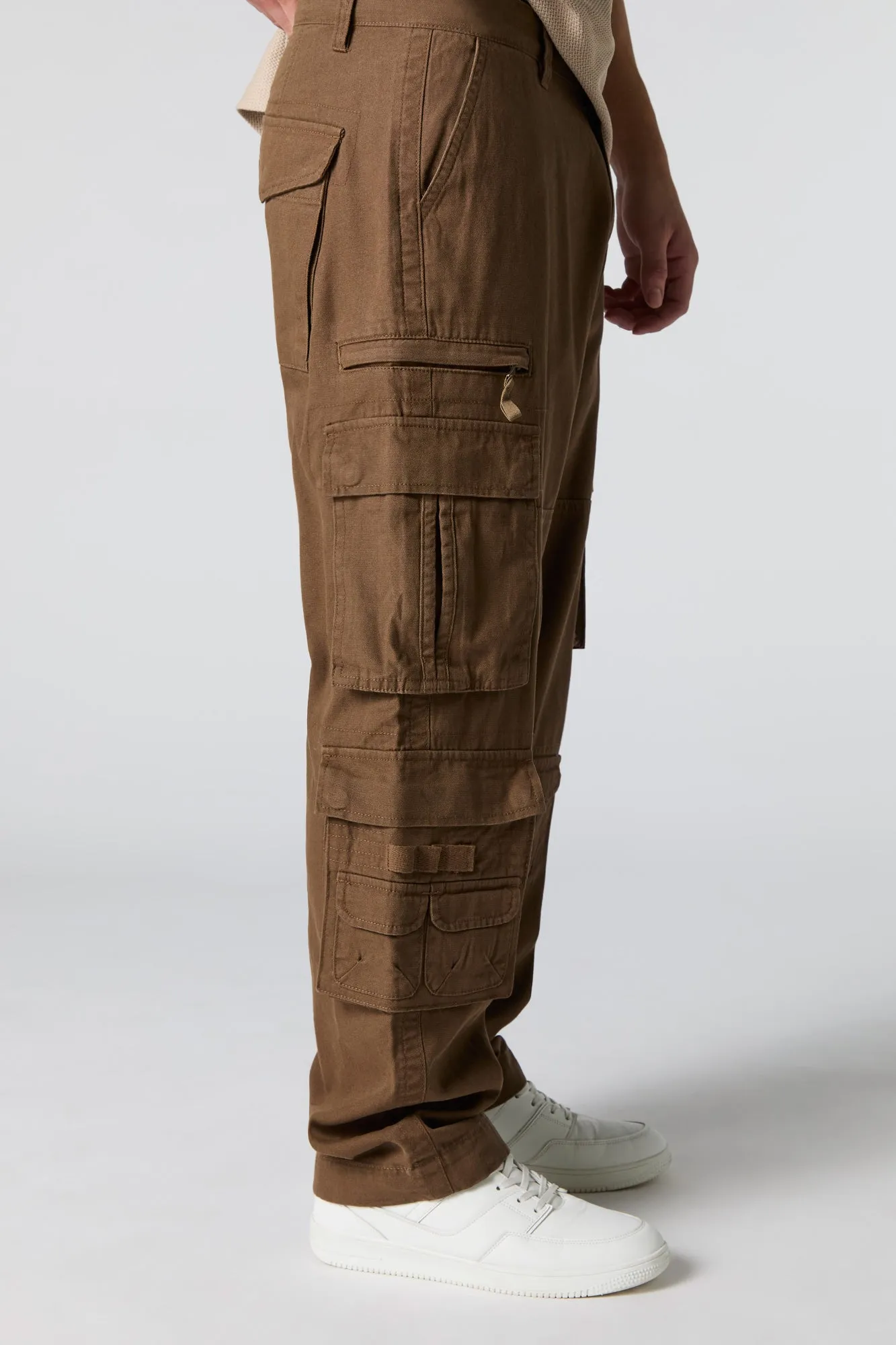 Pantalon cargo à jambe droite avec six poches sold by Urban Planet product image thumbnail 4